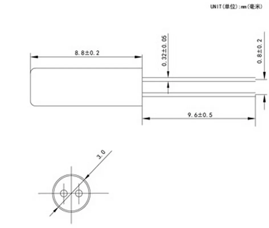 (10pcs) 4M 4MHZ 4.000MHZ Cylindrical Crystal Oscillator 308 3x8.8MM 309 3.0*9.0mm DIP2 Quartz Crystal Resonator Low frequency