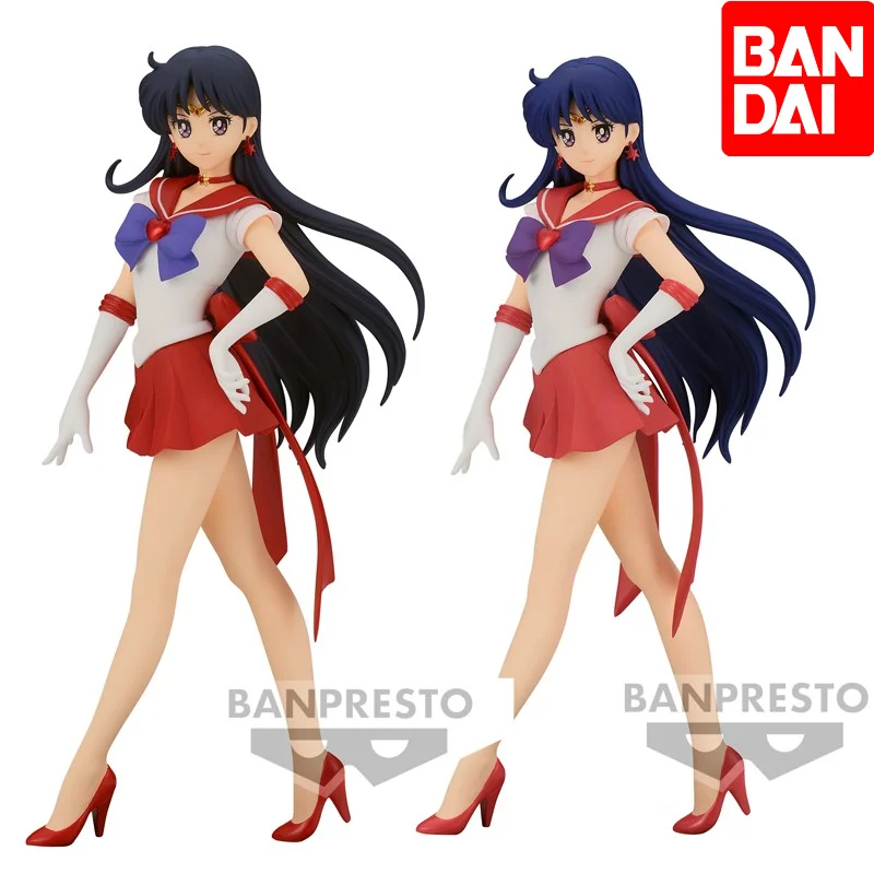 

23cm Original Bandai Banprest Sailor Moon Action Figures Glitter Glamours Sailor Mars Hino Rei Anime Pvc Figurine Toys Doll Gift