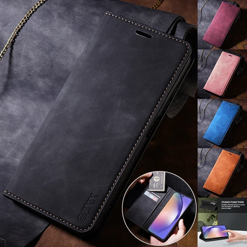 Luxurious Magnetic Flip Leather Wallet Case with Card Slot