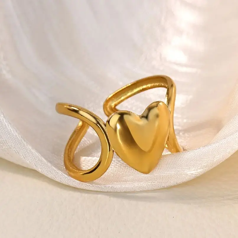 Fashion Rings Gold Stainless Steel Geometric Ring