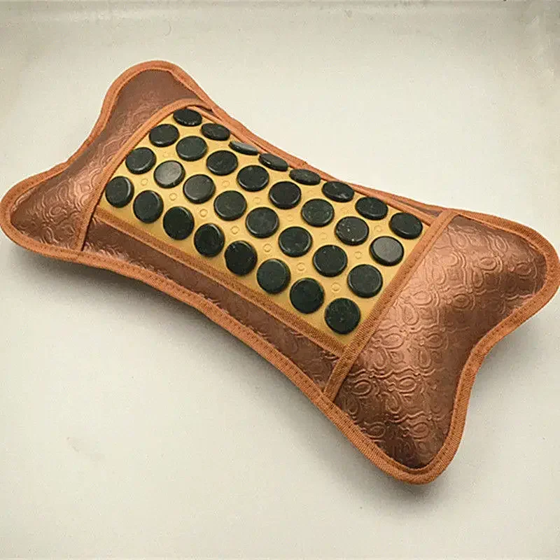 Jade germanium stone massage neck pillow improve the body's blood circulation of cervical vertebra of magnetic therapy and healt