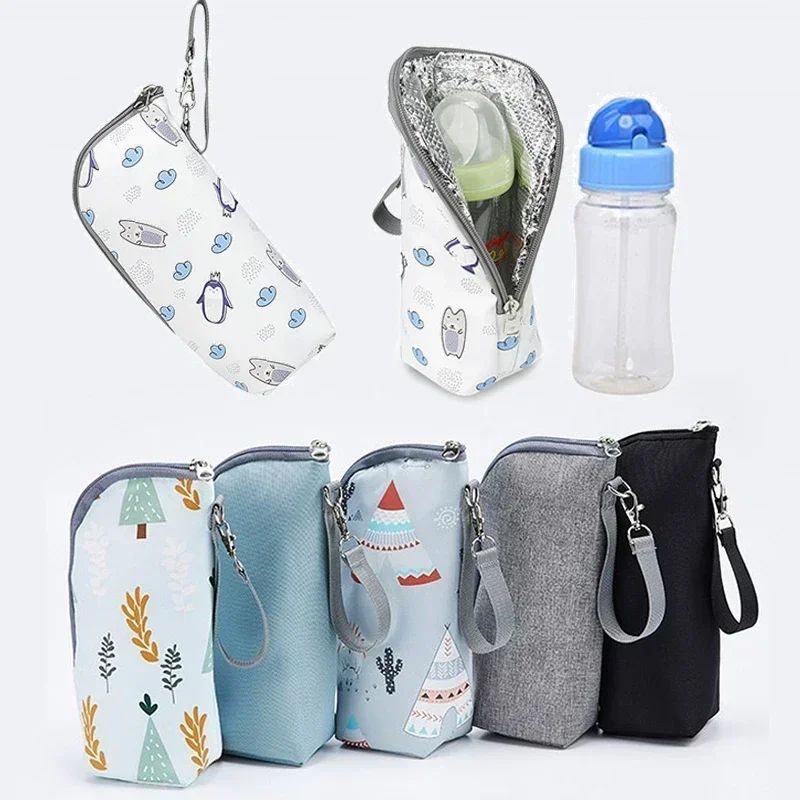 Baby Bottle Bag Bottle Warmer Baby Feeding Aluminum Mold Insulation Outing Stroller Hanging Bag For Storage Cups Drinks 2