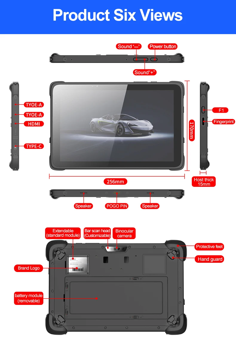 best android tablet for construction 8GB RAM Military PC Android 11.0