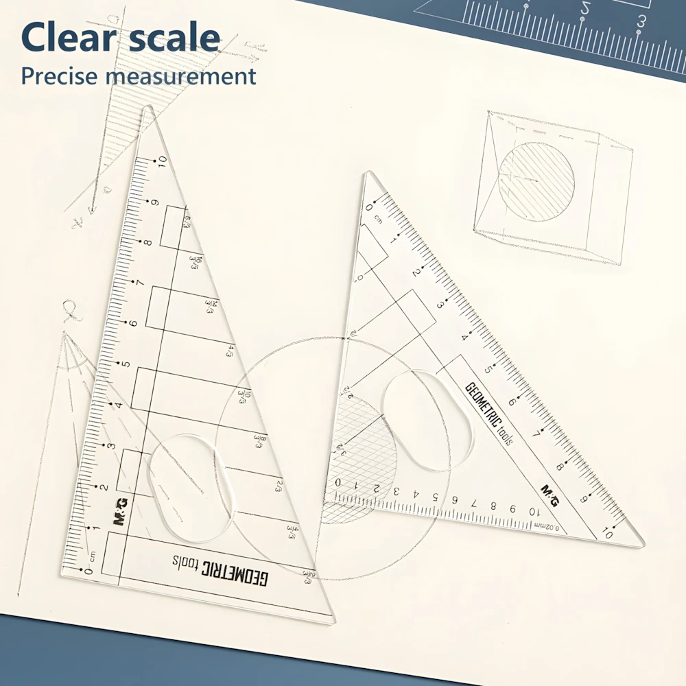 Drafting Set Mathematical Rulers Set Drawing Tool Set M&G Compass Set Ruler Measurement Set Learning Professional Multifunctional Drawing Tool Ruler and 8 pcs ACS90867