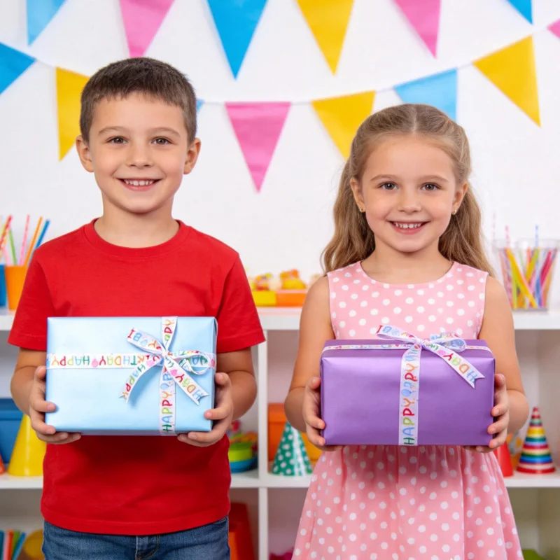 9,14 Meter Bunte Happy Birthday Bänder Geschenkbox-Dekorationsbänder Schleifen für Kindergeburtstag Geschenkverpackung Dekoration – Detail 3