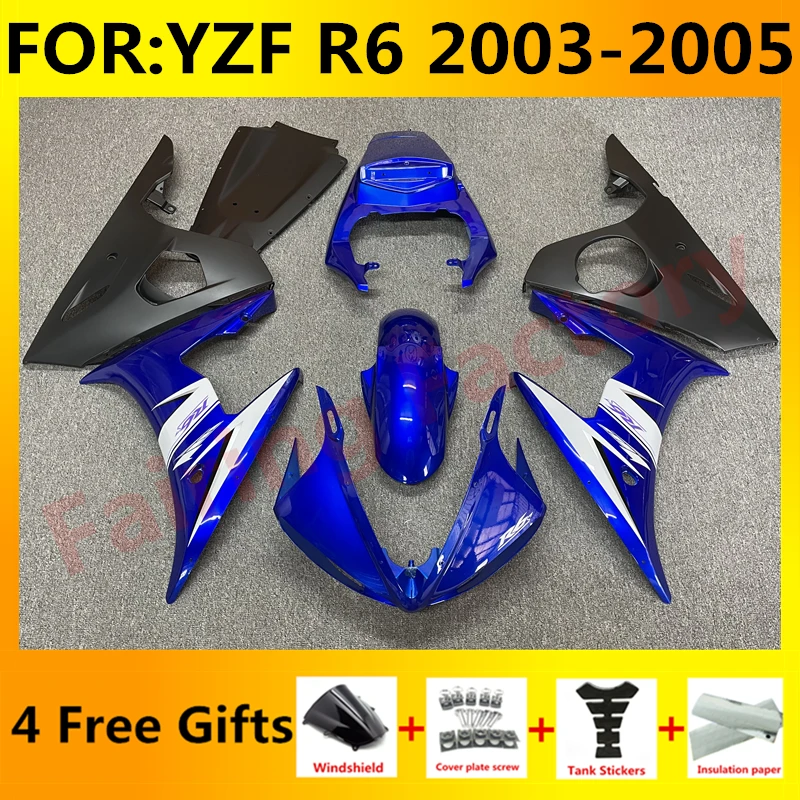 

NEW ABS Motorcycle Injection full Fairing Kit fit For YZF R6 2003 2004 2005 YFZ-R6 03 04 05 Bodywork Fairings kit set blue white
