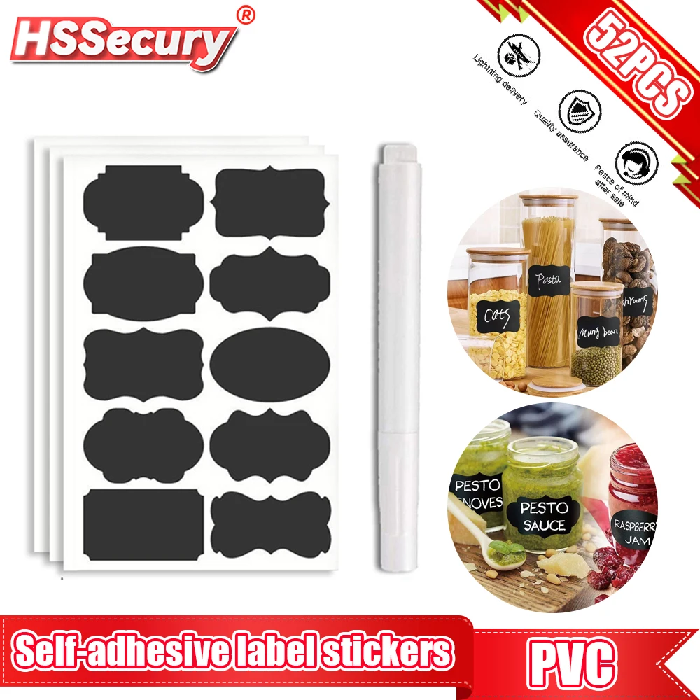 Kitchen Jars Stickers Adhesive Labels For Jars Spice Bottles Erasable