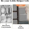 Folding Clothes Storage Bag Visible Portable Wardrobe Sorting Clothes Storage Box with Reinforced Handle for Bedding Quilt 5