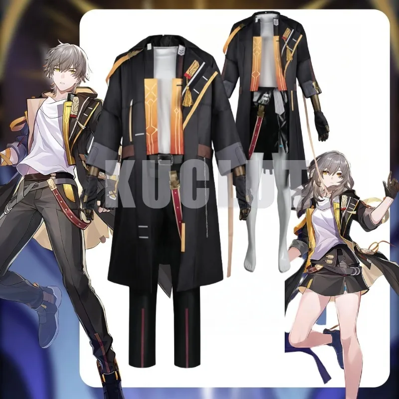 

Honkai Star Rail Trailblazer Stelle Caelus Cosplay Man Women Costume Wig Game Male Pants Outfit Women Fancy Dress Trench Outfit