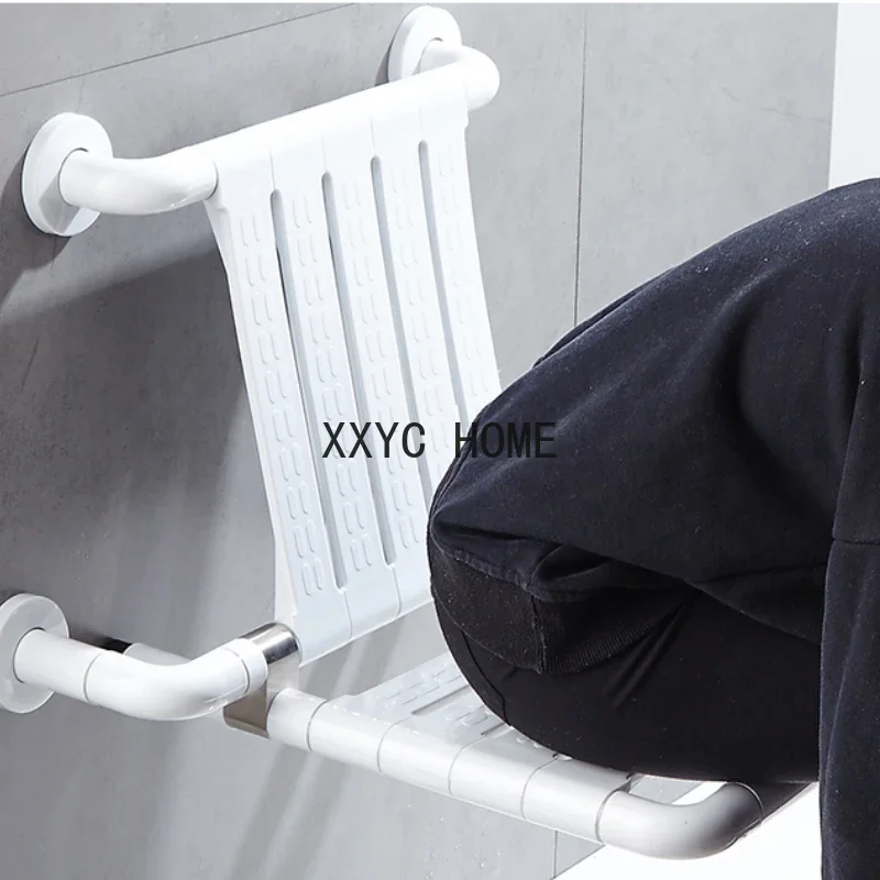 Foldable Disabled Shower Chair Wall Older Adult White Shower Stool Design Auxiliary Banqueta Plegable Bathroom Furnitur