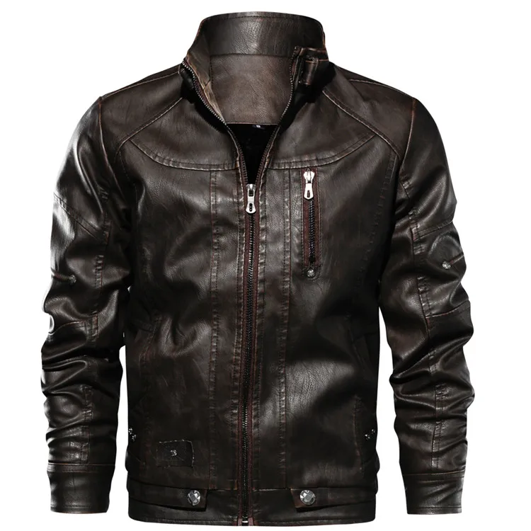 Mens faux leather Jackets Drop shippingHigh Quality Motorcycle Jacket Male Plus faux leather jacket men 2023 spring men clothes