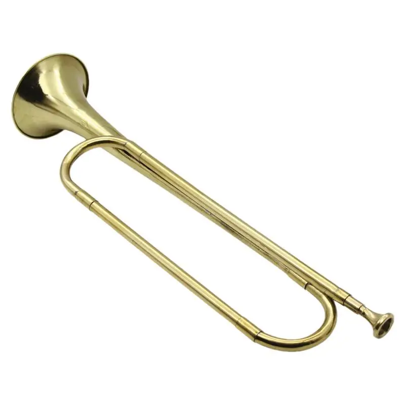 Cavalry Trumpet Gold Plated Brass Cavalry Trumpet Retro Standard Brass Bugle Instruments Musical Instrument For