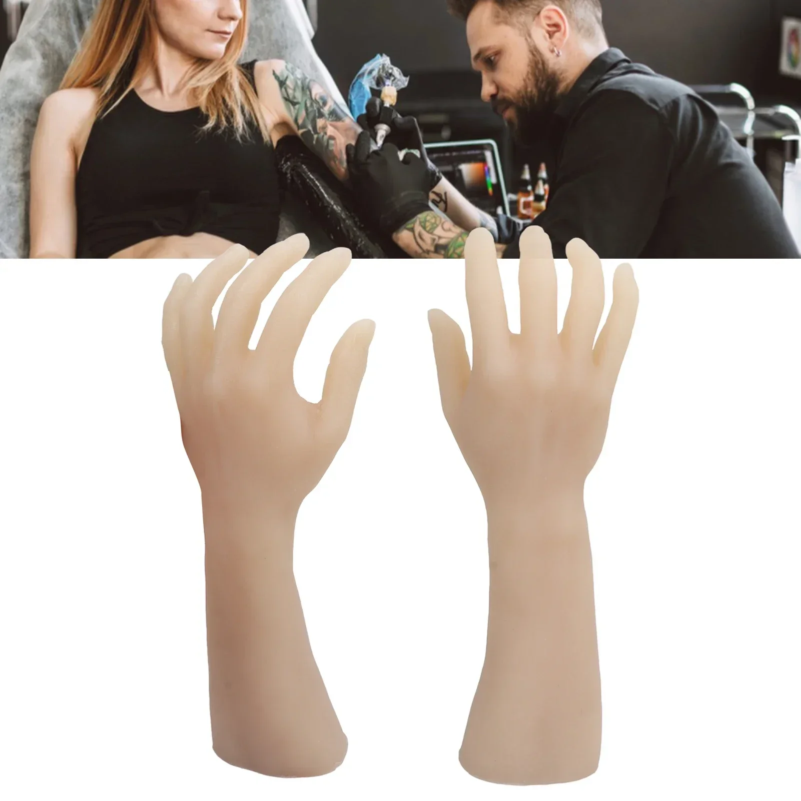 Tattoo Practice Silicone Arm Nail Practice Hand Model Tattoo Accessory Displaying Soft Simulation Prosthetic Hand Model Makeup ear model life size silicone ear acupuncture practice model simulation model of the ear right and left type