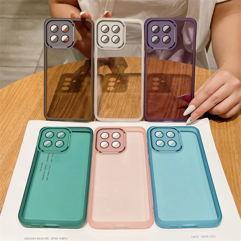Transparent Soft Silicone TPU Phone Back Case with Full Lens Camera Protection