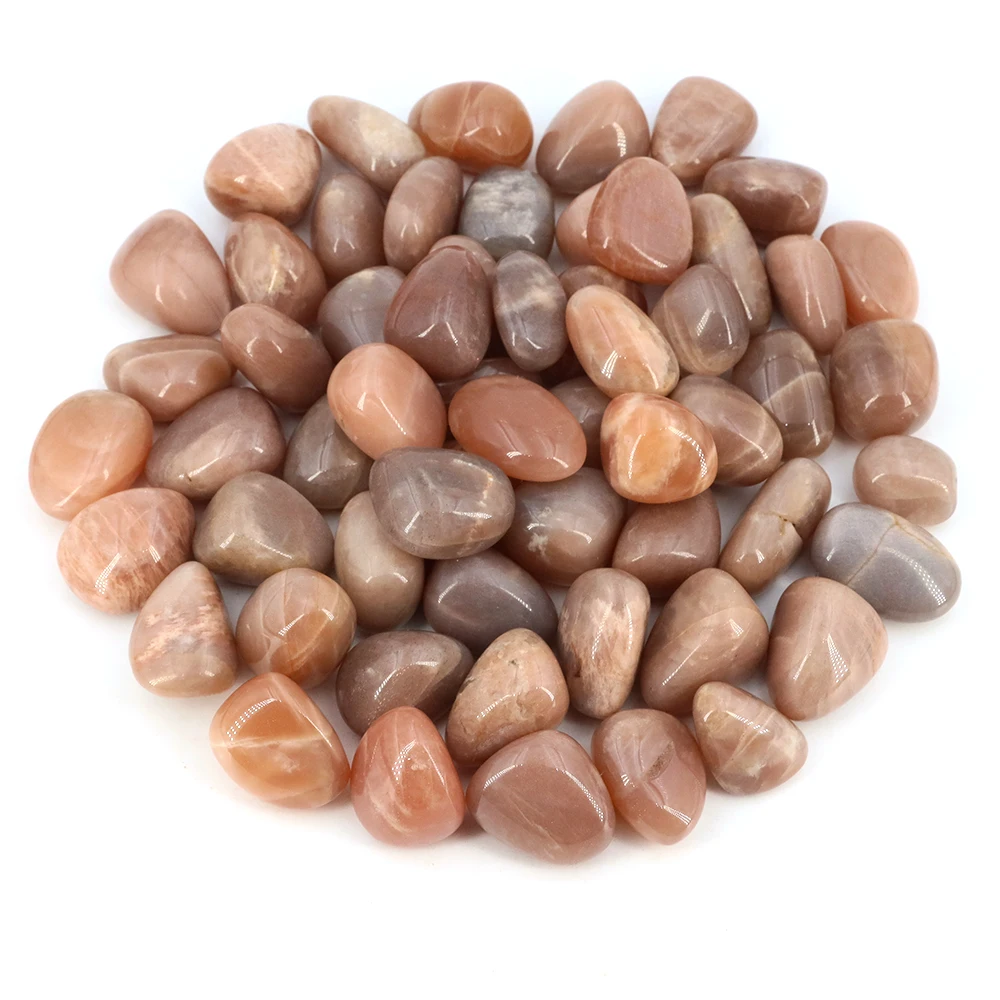 Natural Peach Moonstone Tumbled Stone Gravel Irregular Mineral Specimen Collection Reiki Healing Crystal Aquarium Home Decoratio