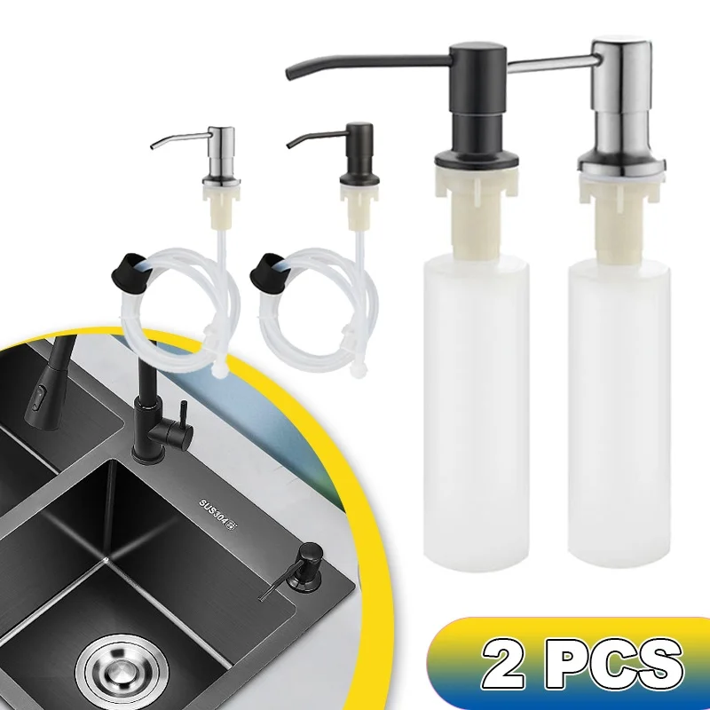 

Kitchen sink liquid soap pump stainless steel press type liquid soap bottle sink installation soap bottle kitchen accessories