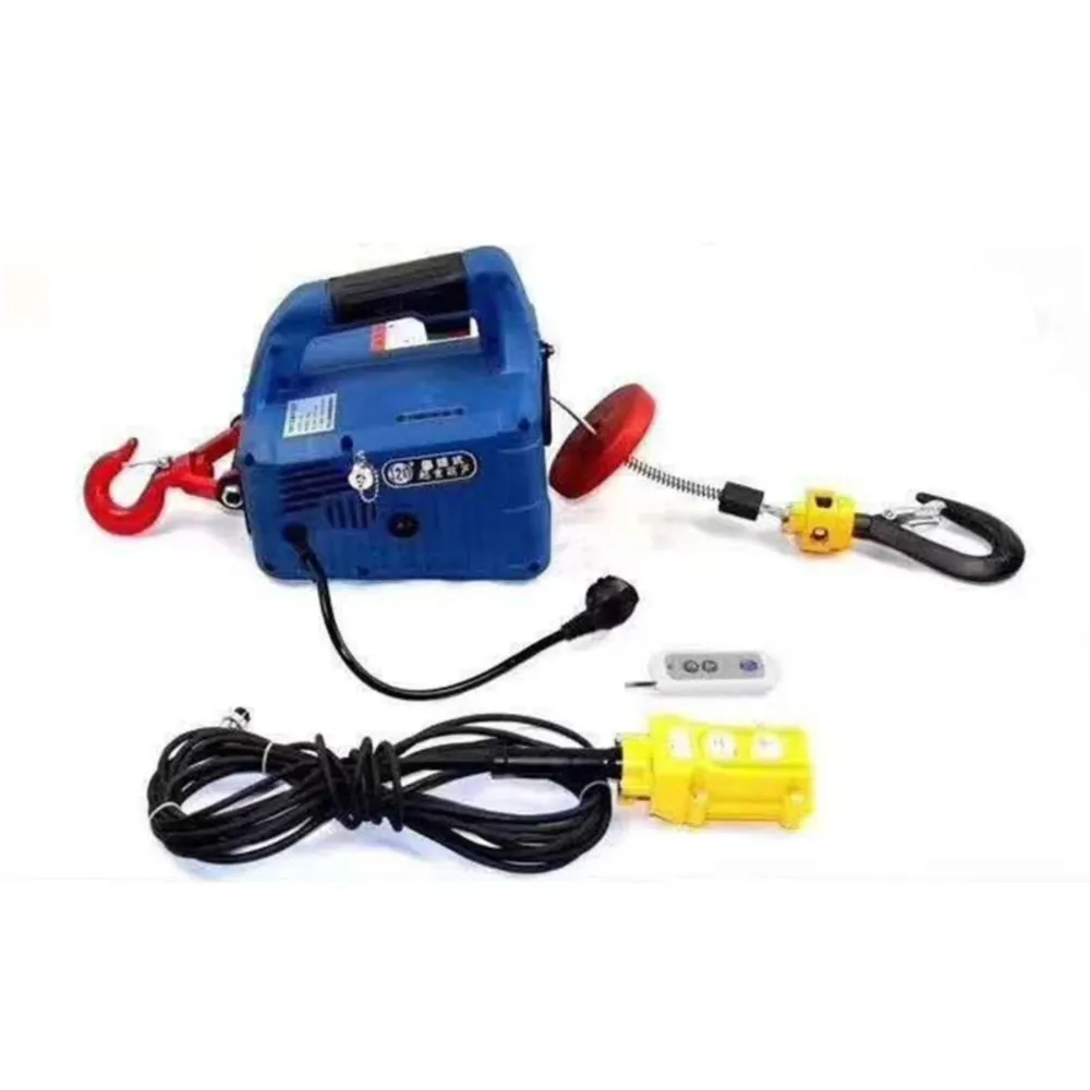 500KG Electric hoist Portable electric hand winch traction block electric steel wire rope lifting hoist towing rope 220V/110V
