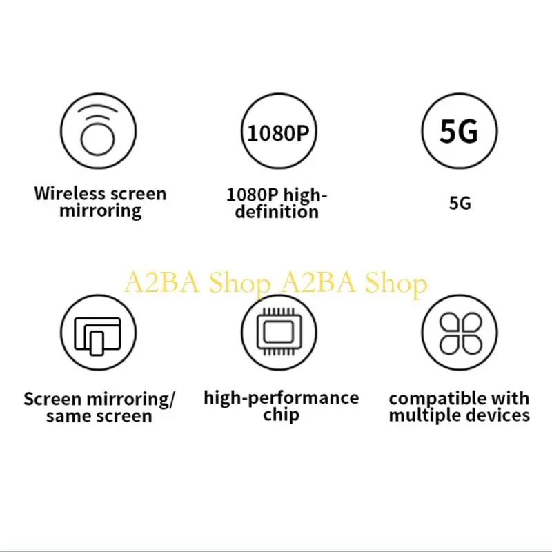 텔레비전 용 A2BA 전화 화면 미러링 어댑터 2.4G 전송 풍경 초상화 스위칭 독립 전원 공급 장치