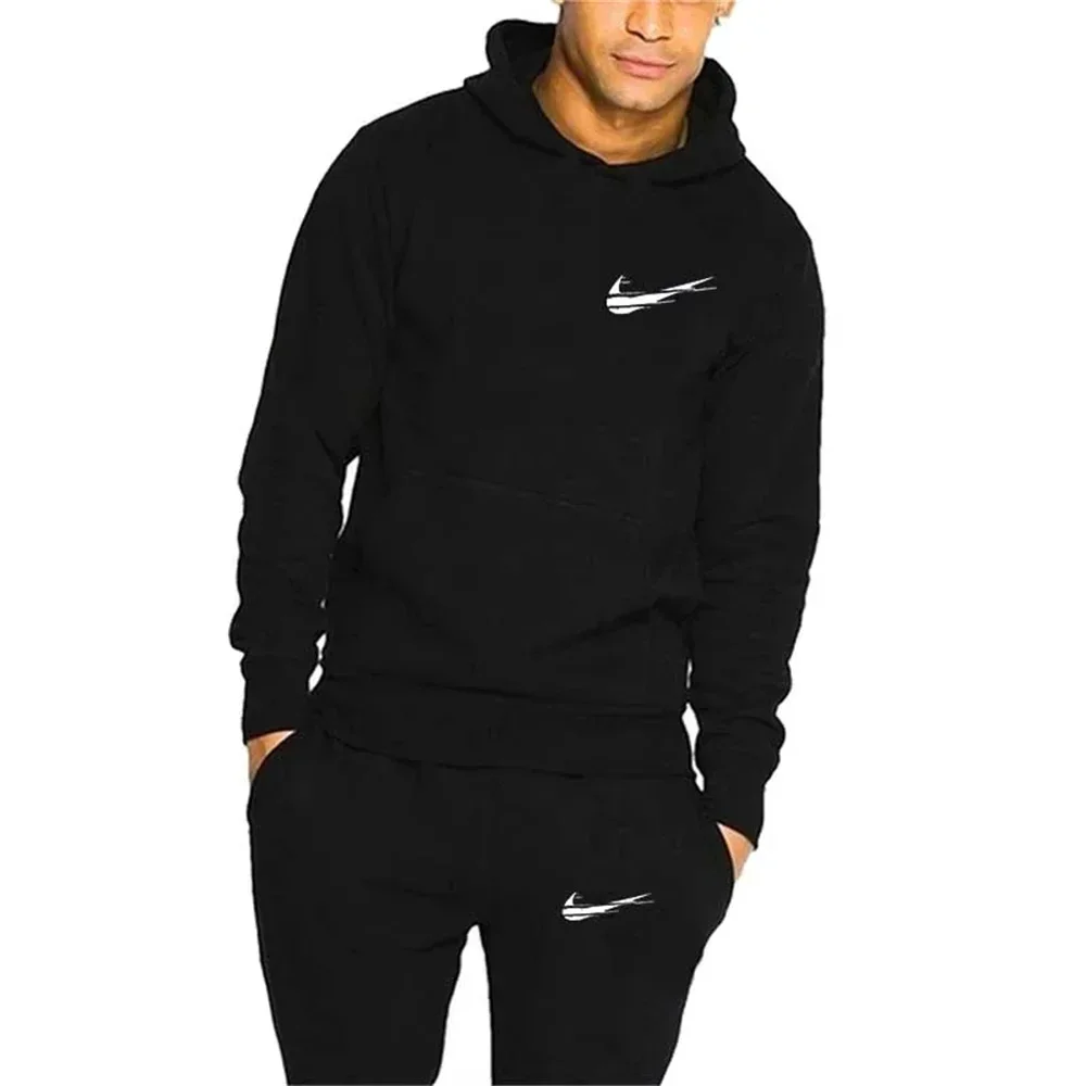 Men's Hoodie + pants Two-piece Set Autumn Winter Printed Size S-3XL