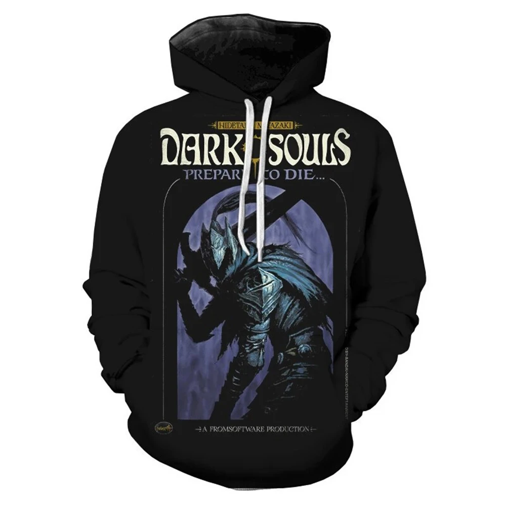 thumbnail image 1 of Sudadera con capucha para hombre con estampado 3D del juego Dark Soulsborne, estilo informal de calle de gran tamaño, para juegos de rol, moda de manga larga, 1 of 5
