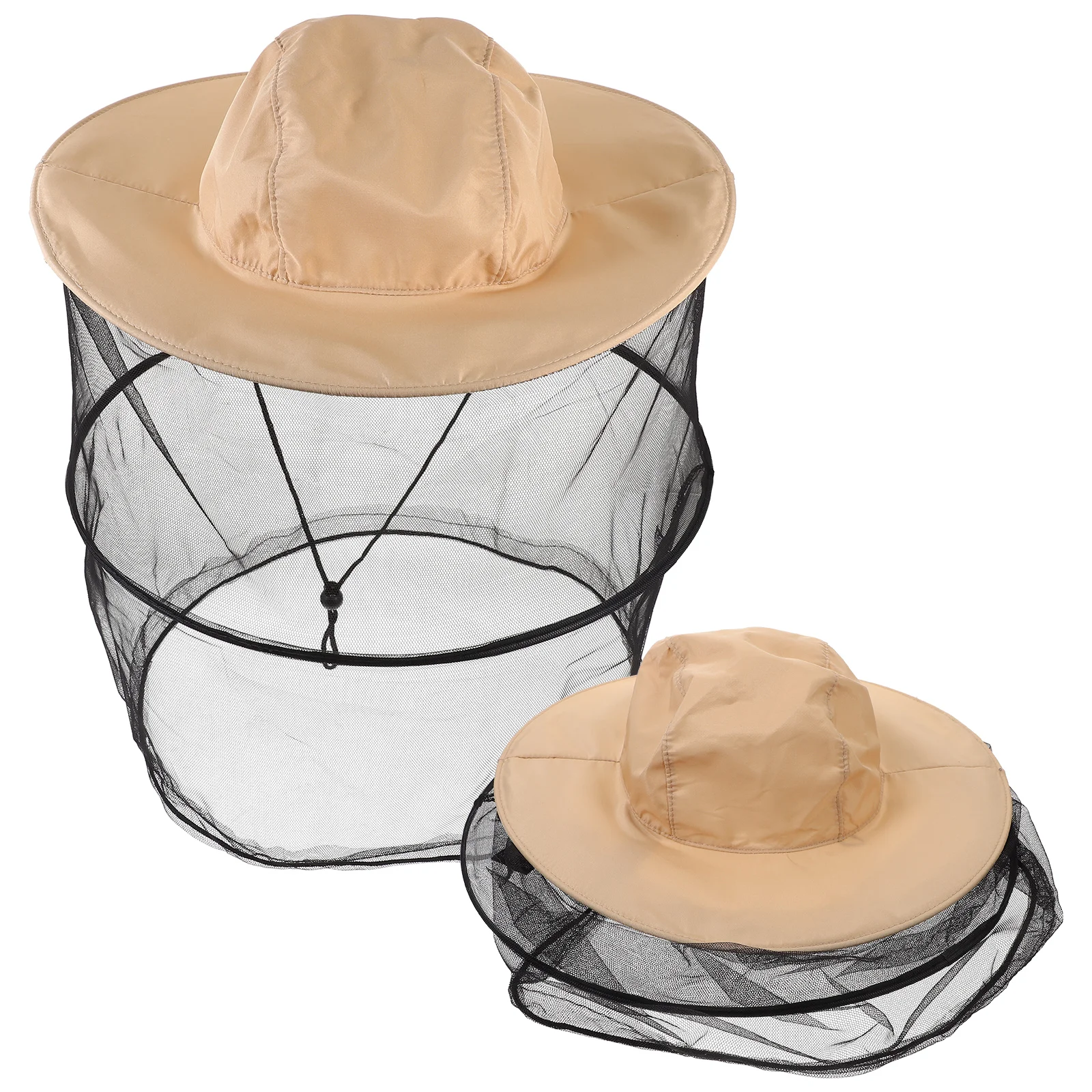 2Pcs Bee Keepers Hat With Netting Outdoor foldable sun beekeeping hat mesh shawl anti-bee mask Mask Sun