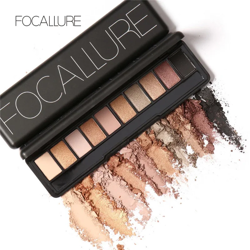 Großhandel Focal lure 10 Farben matte Lidschatten-Palette wasserdicht schimmern Glitter nackt Lidschatten Make-up Kosmetik für Frauen