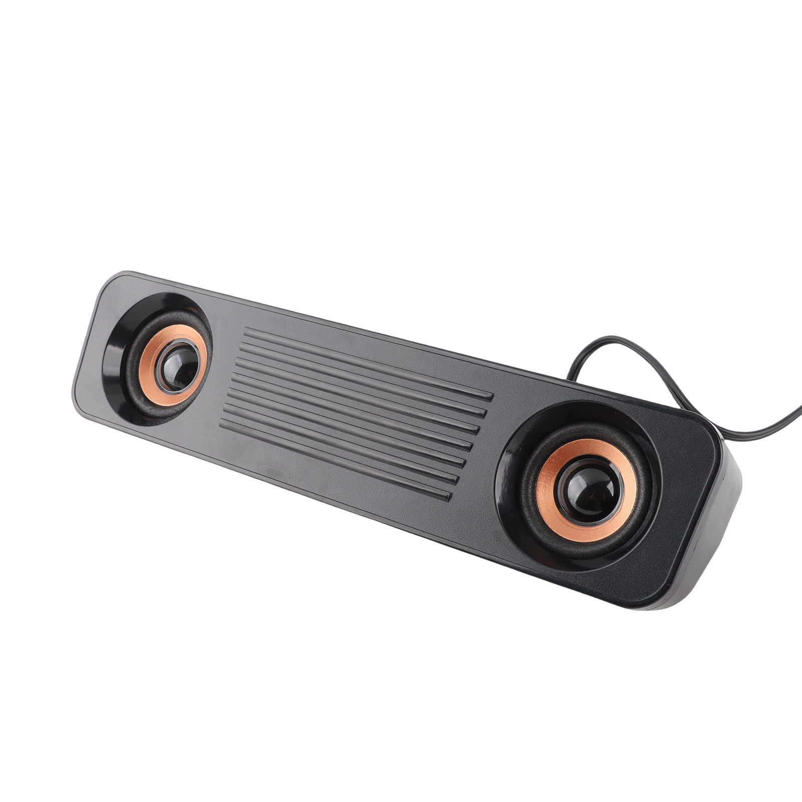 유선 스피커 HiFi 스테레오 서브우퍼 USB 전원 공급 3.5mm 플러그 TV 컴퓨터용 휴대용 데스크탑 롱 스피커