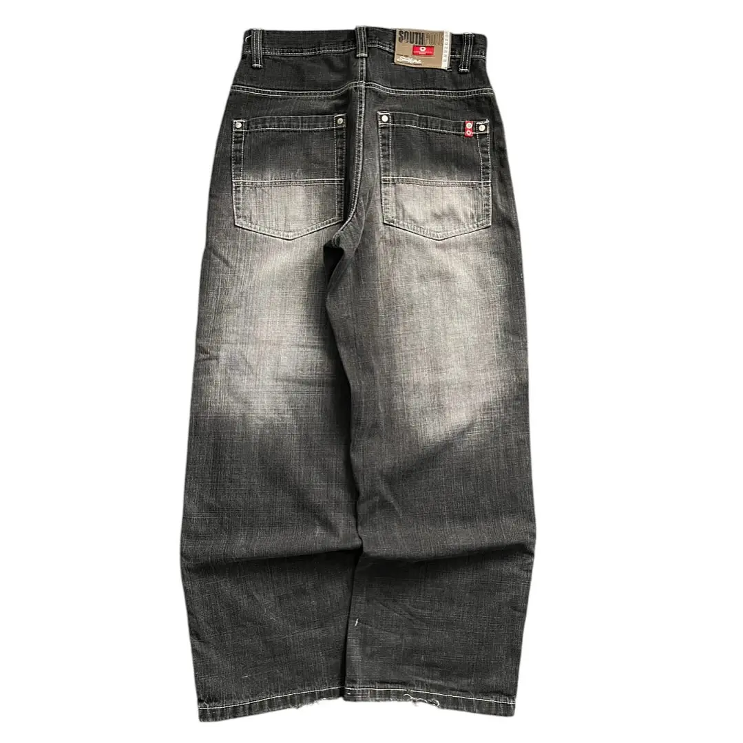 パンツ 00s southpole baggy wide black denim NWT Vintage Y2K Southpole Faded Black Baggy Denim Jeans Sz
