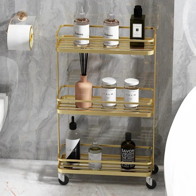 Trolley Gold Station Barber for Salon Cosmetics Bar Trolly Manicure Furniture Beauty Organizers Trolleys Vintage Pink Makeup Box