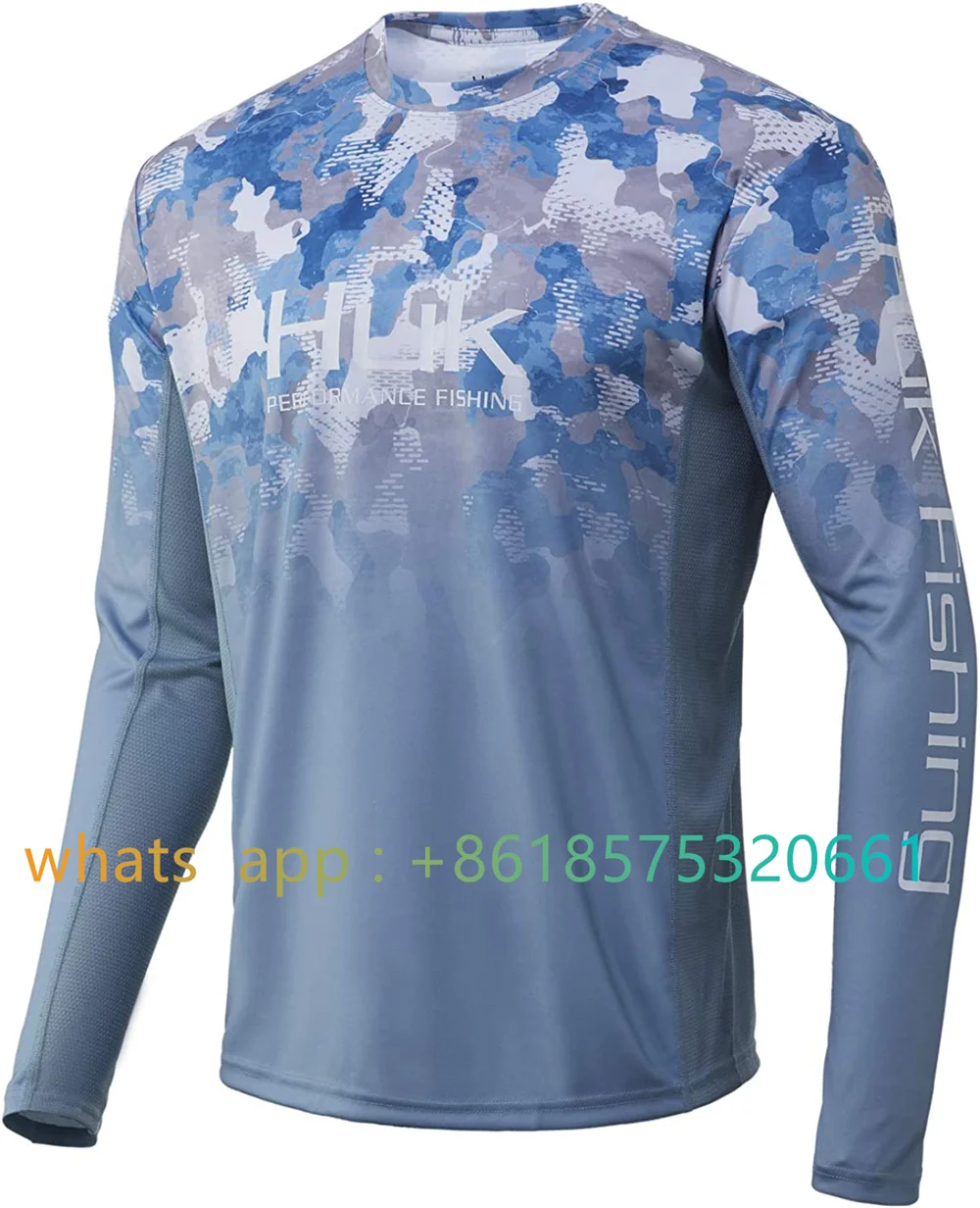 Men Fishing Wear Performance Long Sleeve Uv Protection Fishing T shirt Camisa Pesca Outdoor Sports Quick