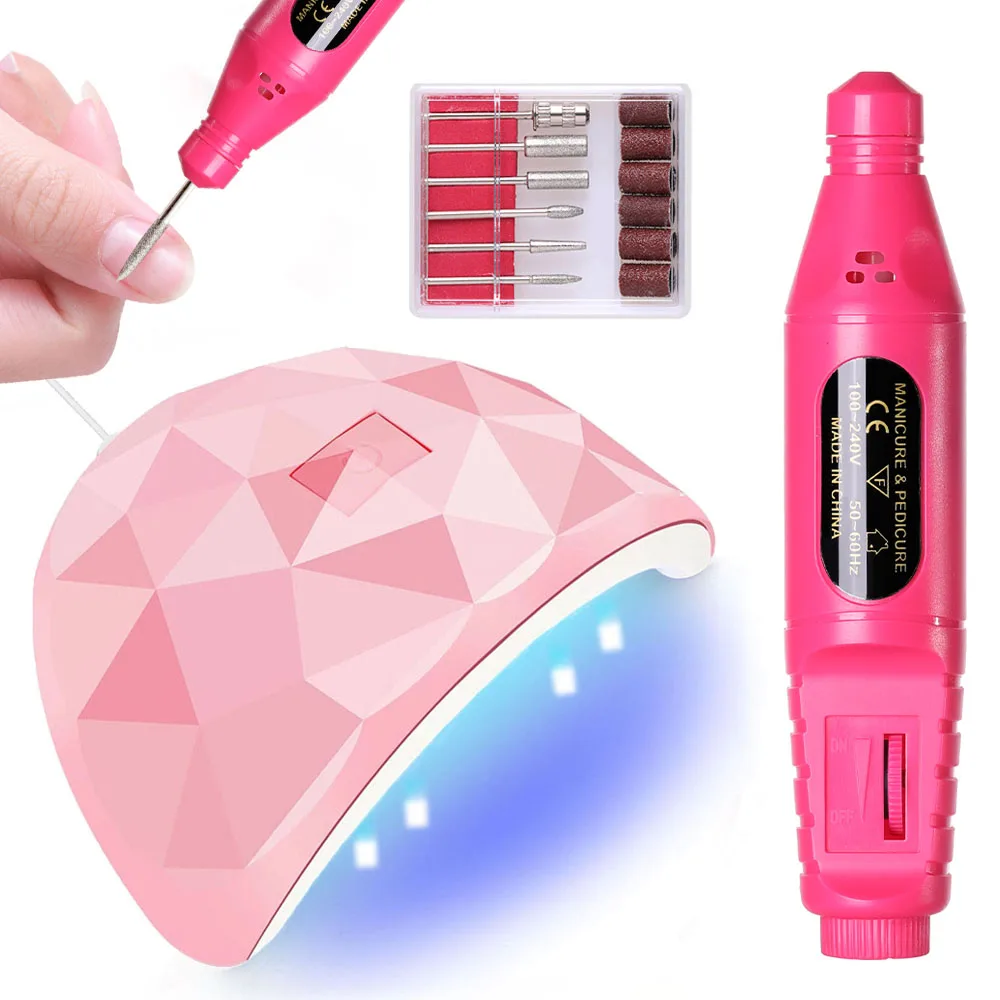 

HALAIMAN Manicure Set Nail Art Accessories Gel Polish Uv Led Lamp Nail Dryer Electric Nail Sander Drill For Nails Drill Machine