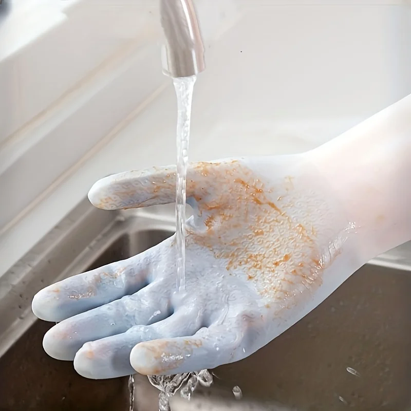 Dishwashing gloves cleaning gloves 3 Pair Kitchen Cleaning Gloves Rubber Cleaning Latex Household Dishwashing Laundry Gloves Durable Waterproof Housework