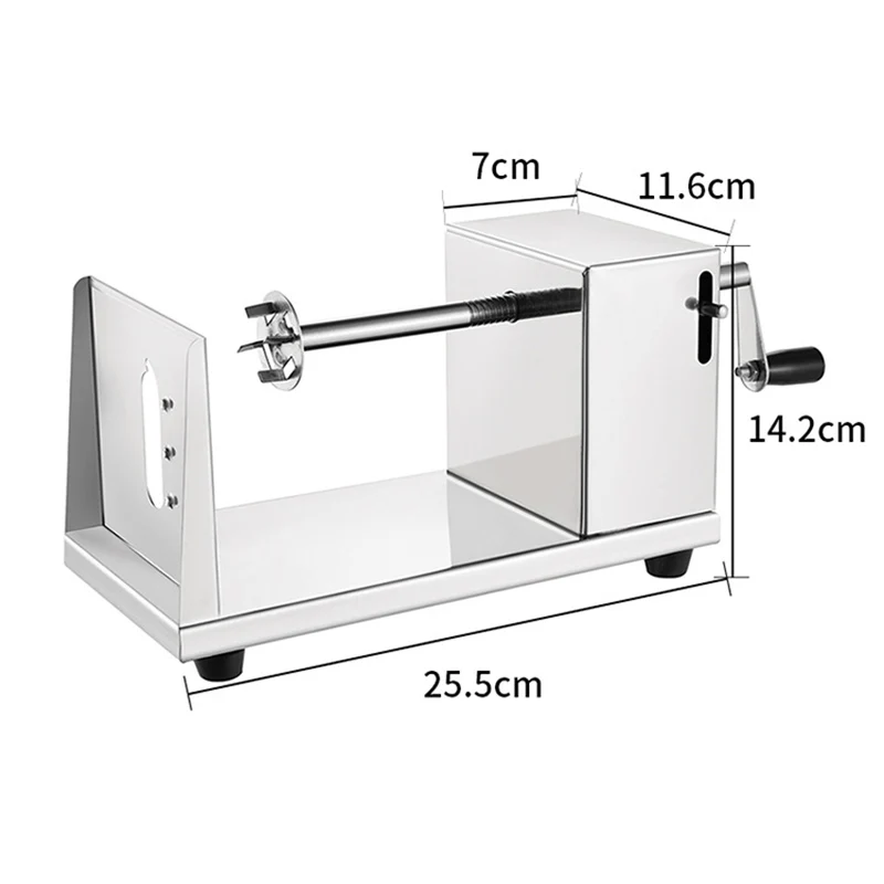 Thicken Stainless Steel Spiral Tornado Potato Cutter spiral slicer Kitchen Vegetable Fruit Chips Slicer Cutting Machine Manual Potato Chopper