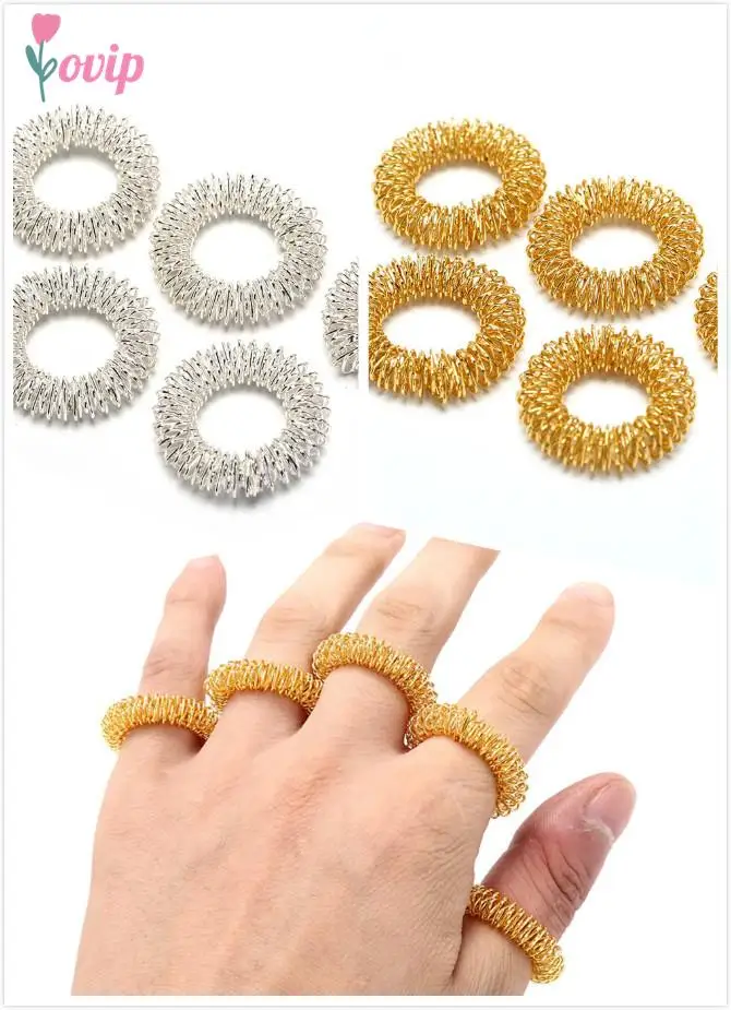 

5pcs/Lot Finger Massage Ring Acupuncture Ring Health Care Body Massager Relax Hand Massage Finger lose Weight