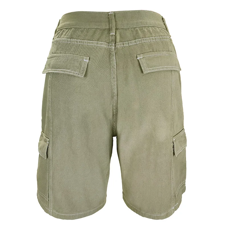Cargo Shorts Mens Multi Pocket Shorts Solid Color Cropped Pants Men Casual Shorts Summer Breathable Bottoms Fashion Streetwear