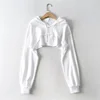 Hoodie Female Hoodie Personality Irregular Crop Ultra Short Style Long Sleeve Top Female Drop Shipping Sweatshirt Y2k Clothes 6