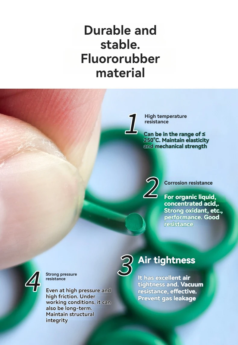 Fluorkautschuk-Dichtungsring, verschleißfester und druckbeständiger O-Typ-Dichtungsring für die OR-4P-Adapterschnittstelle für flache Gasherde – Detail 2