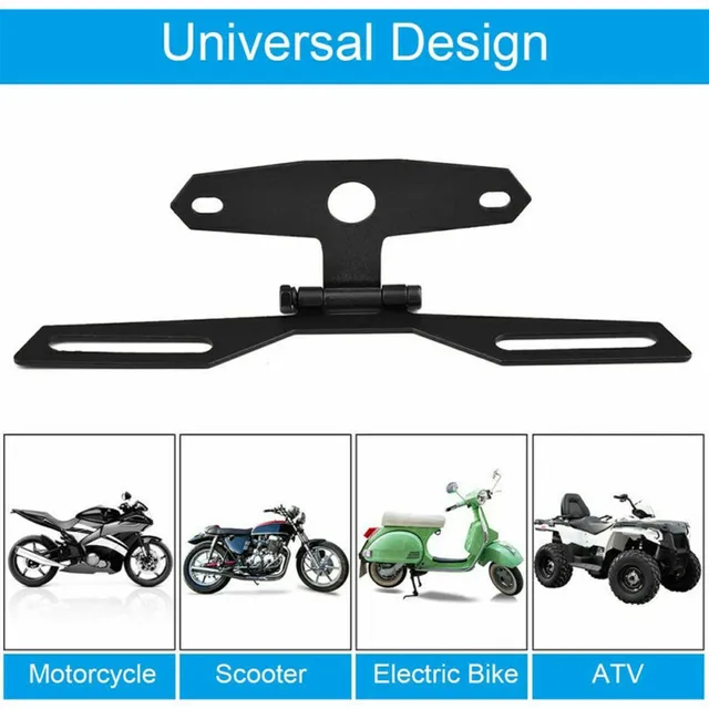 Motorrad ATV Verstellbare Falten Lizenz Platte Bracket Schwanz Fender  Eliminator Lizenz Nummer Platte Halterung Montieren Tidy Schwanz -  AliExpress