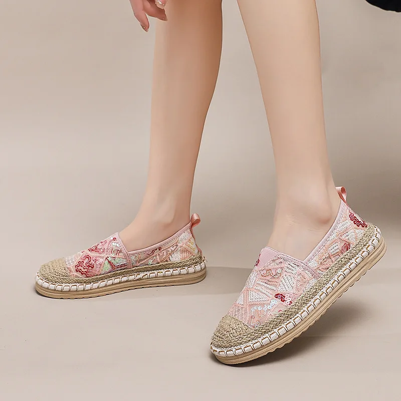 Women's Casual Shoes Mesh Breathable Comfortable Non Slip Fashion Flat Shoes Platform Outdoor Walking Shoes Zapatos Mujer