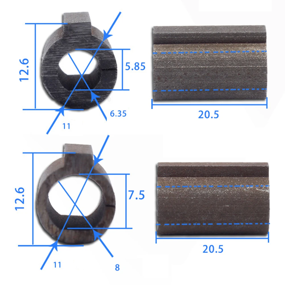 Adattatore albero manica asse 6,35 mm da 8 mm a 11 mm per
