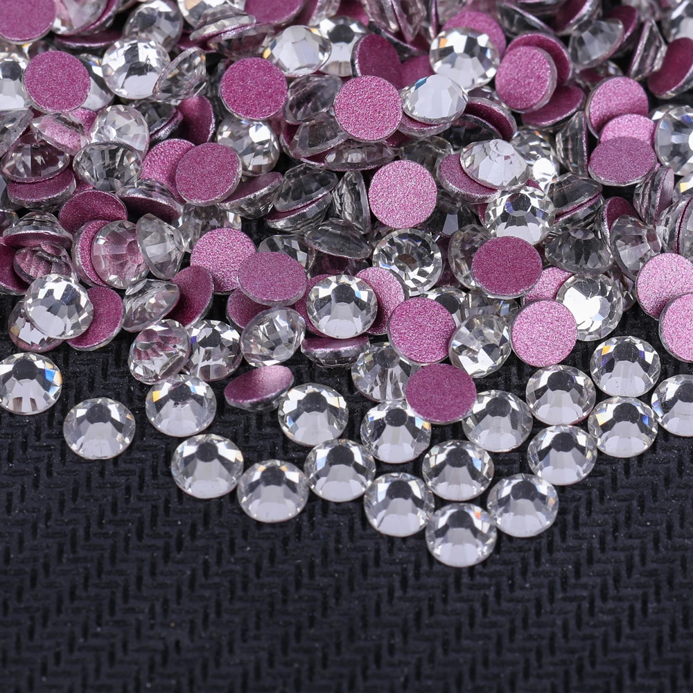 VC Super Glitter Crystal AB Strass SS3-SS50 Hotfix Transparent FlatBack Strass Kleidungsstück Nail Art Dekorationen – Detail 9