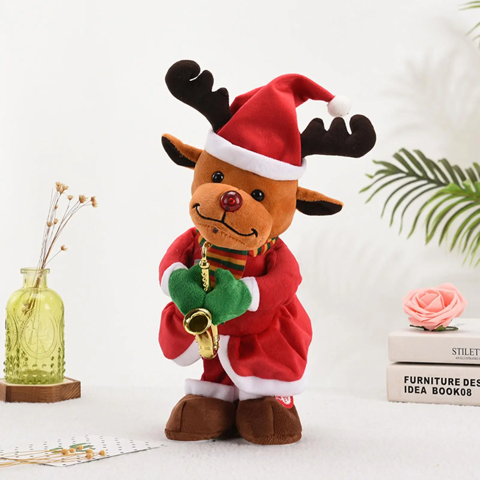 Electric Christmas Toy Dancing Singing Santa Claus Plush Toy Stuffed Elk Snowman Merry Christmas Gifts For Children Kids
