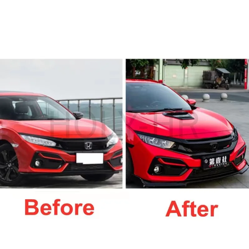 Car modification exterior decoration hood decoration ventilation panel, ABS carbon fiber, black  Exterior Parts Bug Shields - 4