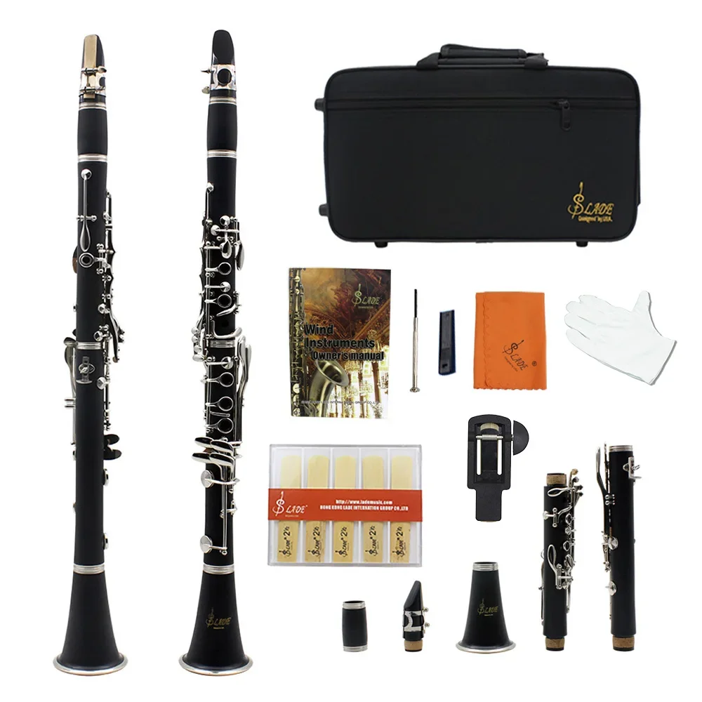 SLADE Clarinet 17 Keys Bb B Flat Tone Professional Woodwind Instrument Bakelite Clarinet With Box Musical Instrument Parts