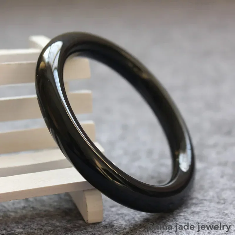 

Браслет на запястье из натурального нефрита, мужские подарки, очаровательные ювелирные изделия для женщин, черный круглый браслет из нефрита, модные аксессуары
