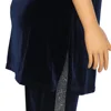 Velvet Slim Pencil Pant Sets Women Casual Two Piece Set Sequins Short Sleeve Long Top Matching Sets Tracksuit Streetwear 2024 6
