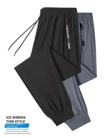 Ice Silk New Pants for Men's Summer Thin Style Sports Quick Dried Straight Leg Draping Wide Leg Pants Casual Long Pants for Men 2