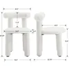 Modern Boucle Dining Chairs Set of 4, Sherpa Fabric Upholstered Barrel Dining Chairs Armless Curved Back Accent Chairs 2