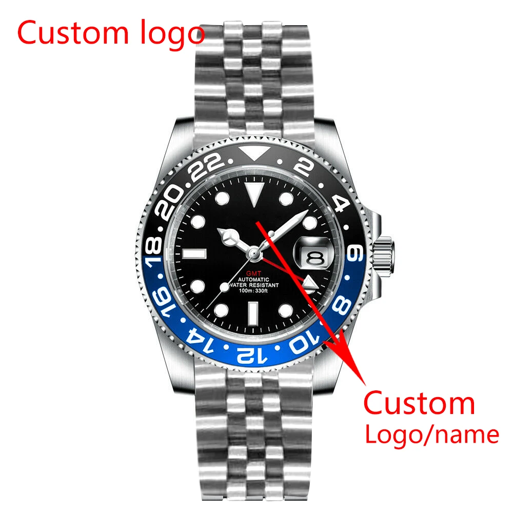 

Luxury Men Mechanical Automatic Wristwatch 100M Waterproof GMT Watch Luminous Ceramic Date Sapphire Watches reloj hombre