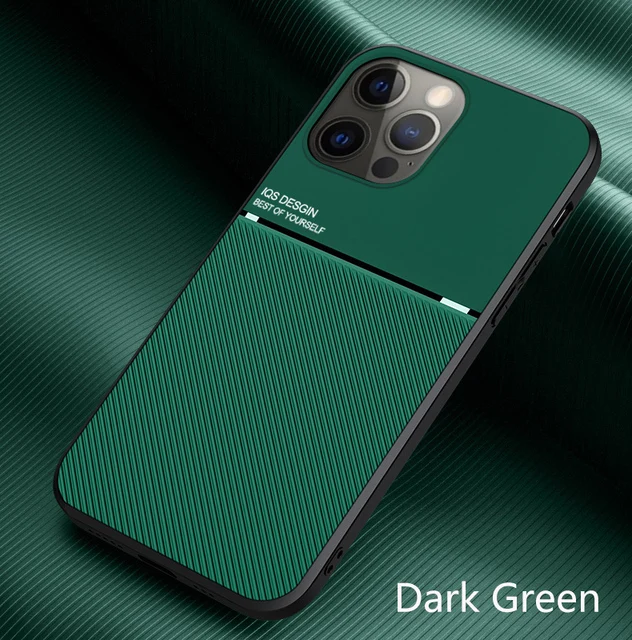Magnetic Metal Leathe Case Fo iPhone 15 14 13 12 11 Po Max Mini XS X XR 8 7 Plus SE Silicone Soft Bumpe Potect_voghion.com